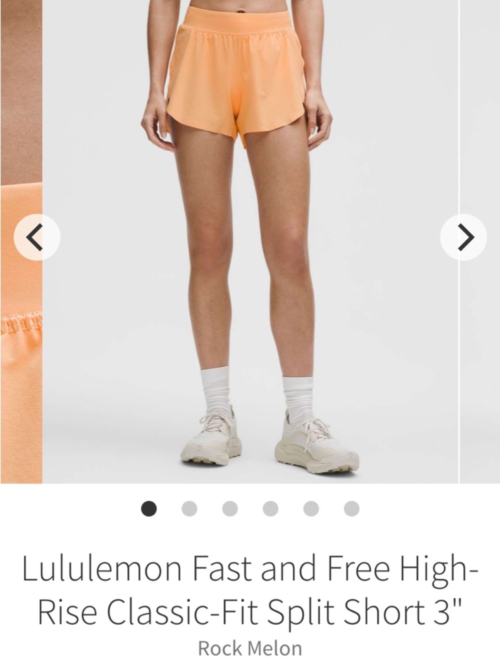 NWT Lululemon athletica Rock Melon High-Rise Fast and Free Split Running Shorts